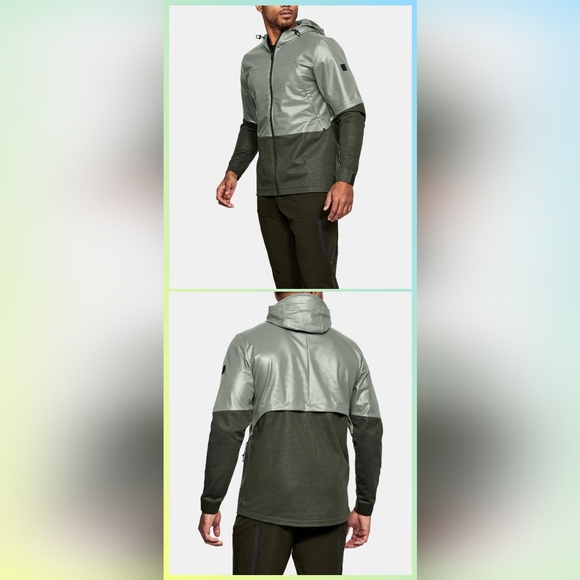 Under Armour Other - Under Armour UA Coldgear Hybrid Full Zip Windbreaker Hoodie Men's Large Jacket